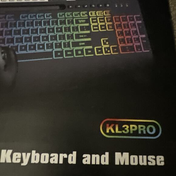 Wireless Keyboard and Mouse Combo, 9 Backlit Effects, Wrist Rest, Phone Holder - Picture 2 of 4